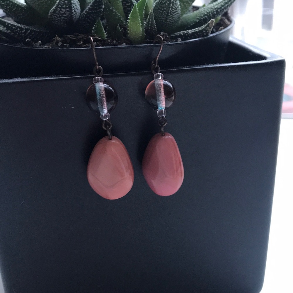 Raspberry beaded earrings